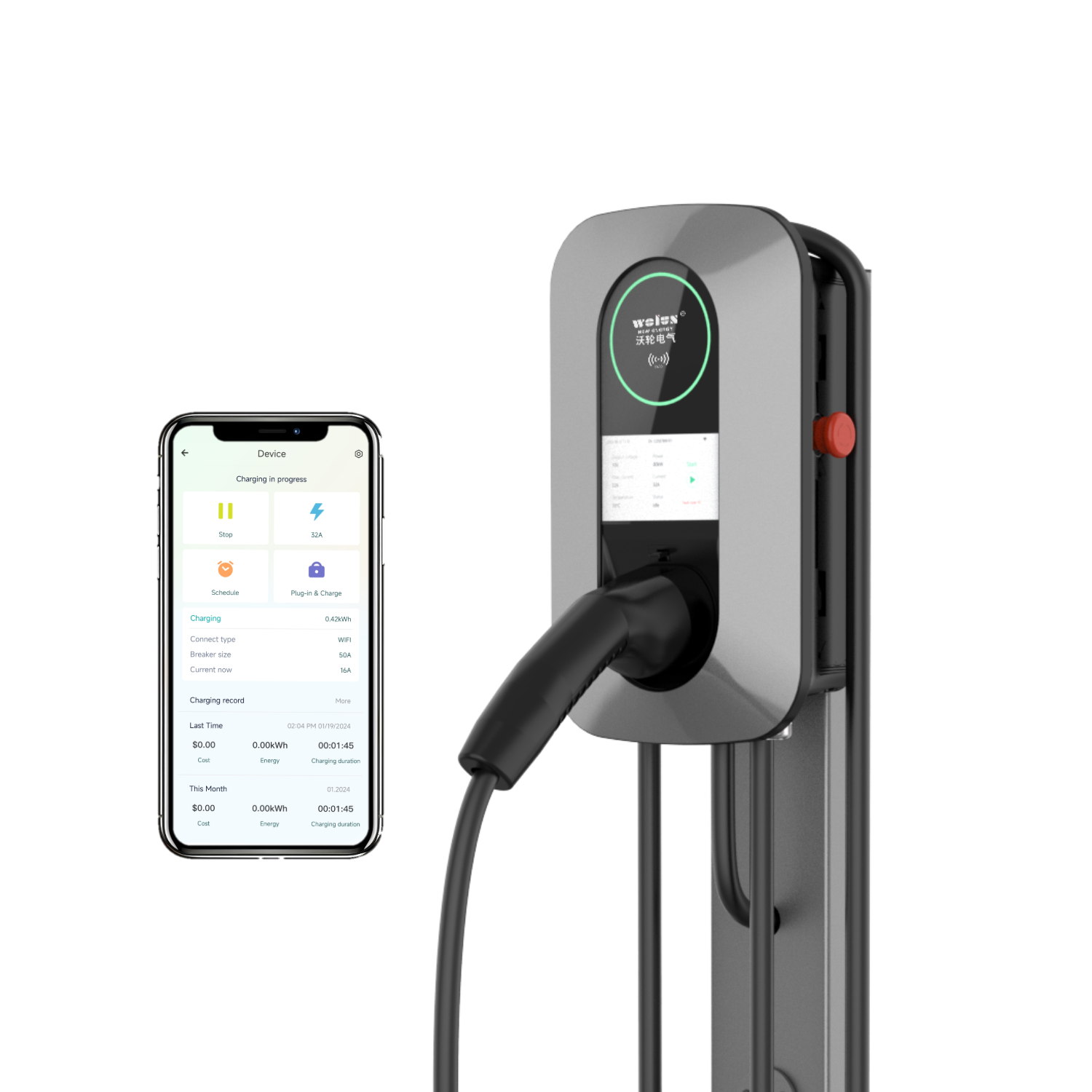 Ev Charger Wallbox - 22kW AC Home Charging Pile Ev