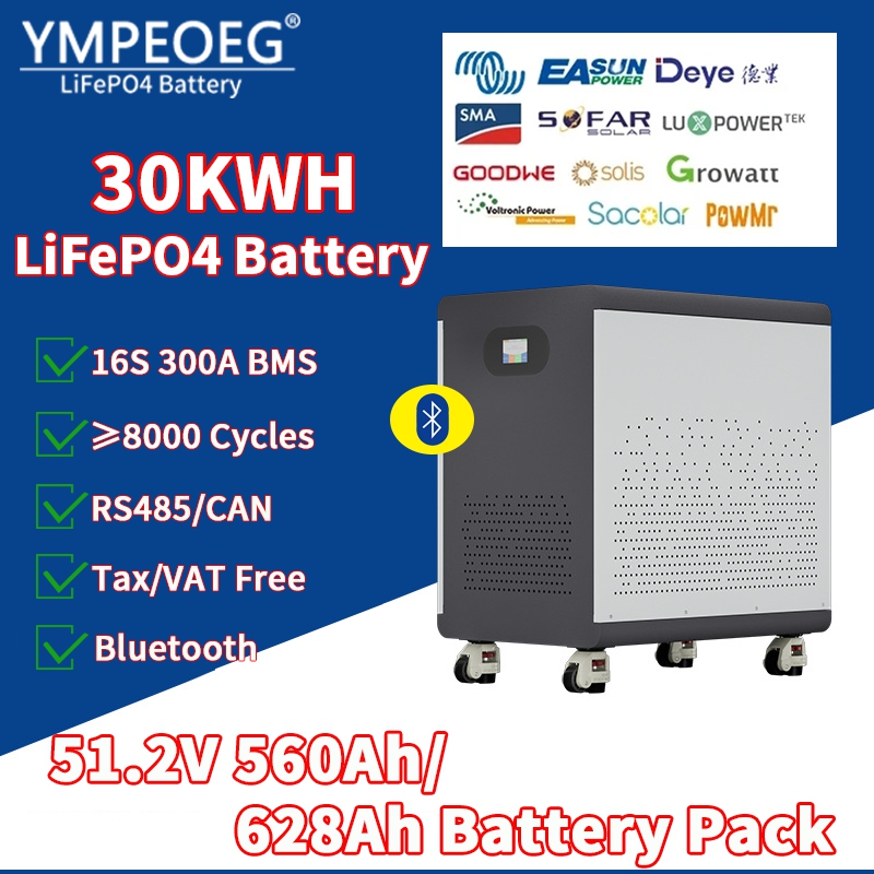 Renewable Energy House - 100% Full Capacity 51.2V560Ah/628Ah LiFePO4 Battery