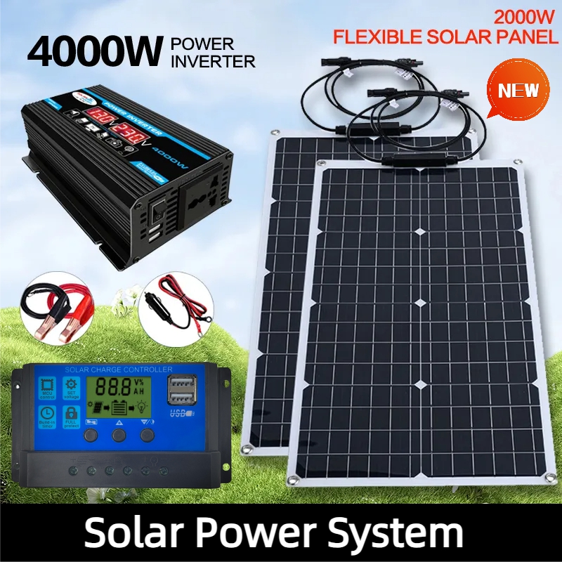 Renewable Energy House - 2000W Solar Energy System 110V/220V 4000W