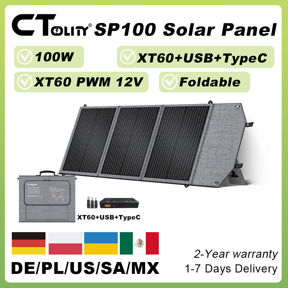 CTOLITY 100W Solar Panel with  - Folding Solar Panel review and price